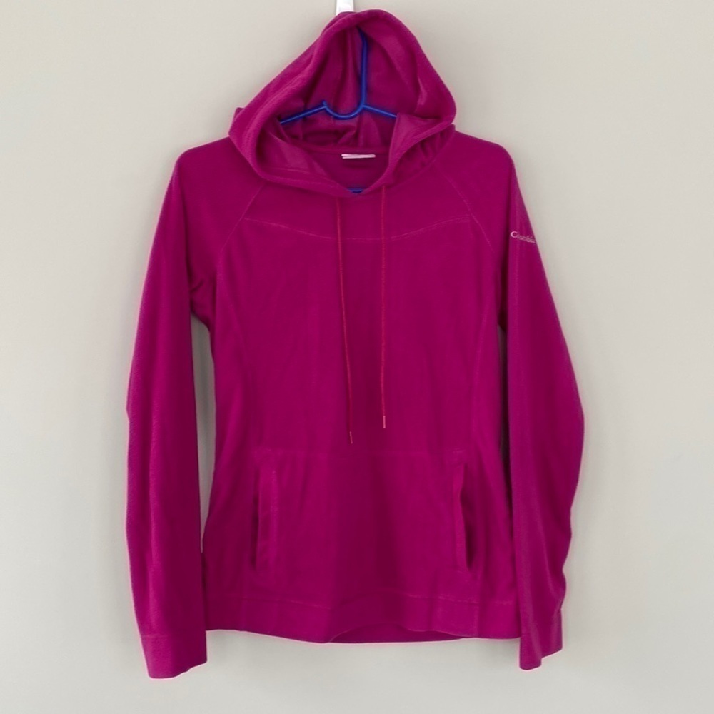 Columbia Polartech Lightweight Fleece Pullover Sweatshirt Hooded Pink Small